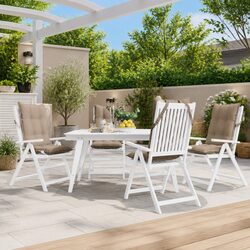 Highback Chair Cushions 4 pcs Taupe Oxford Fabric Outdoor Garden Patio Seat Pad