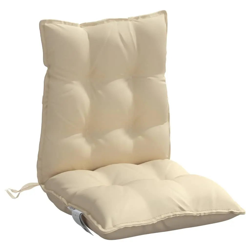 Lowback Chair Cushions 4 pcs Beige Oxford Fabric Durable Outdoor Garden Patio Seat Pad