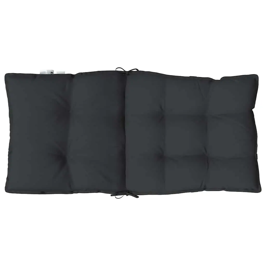 Lowback Chair Cushions 6 Pack Black Oxford Fabric Outdoor Garden Patio Seat Pads