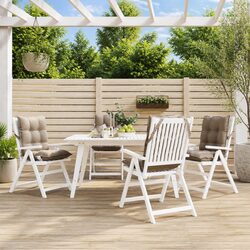 Lowback Chair Cushions 4 Pieces Taupe Oxford Fabric Outdoor Garden Patio Seat