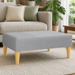 Versatile Light Grey Footstool for Cozy Living Spaces