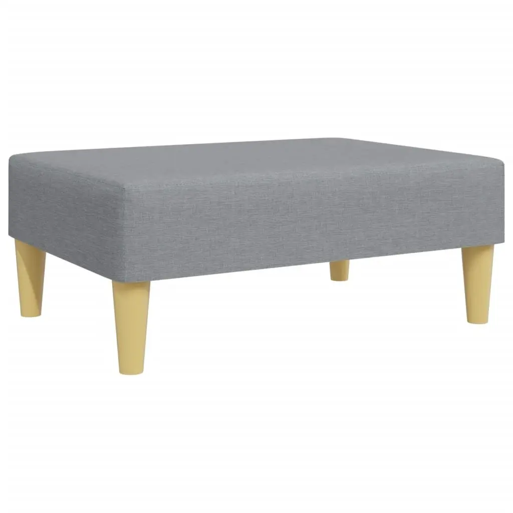 Footstool Light Grey Fabric Durable Plywood Frame Stable Living Room Furniture