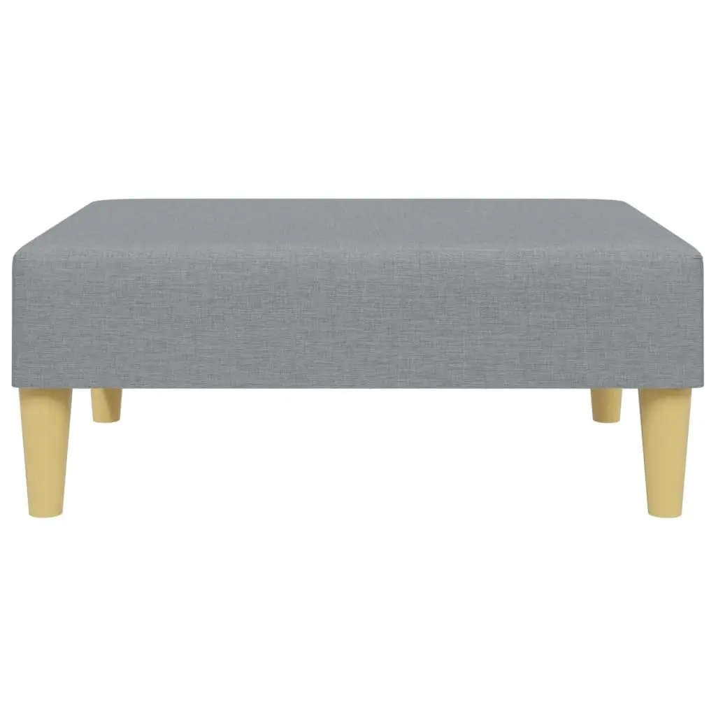 Footstool Light Grey Fabric Durable Plywood Frame Stable Living Room Furniture
