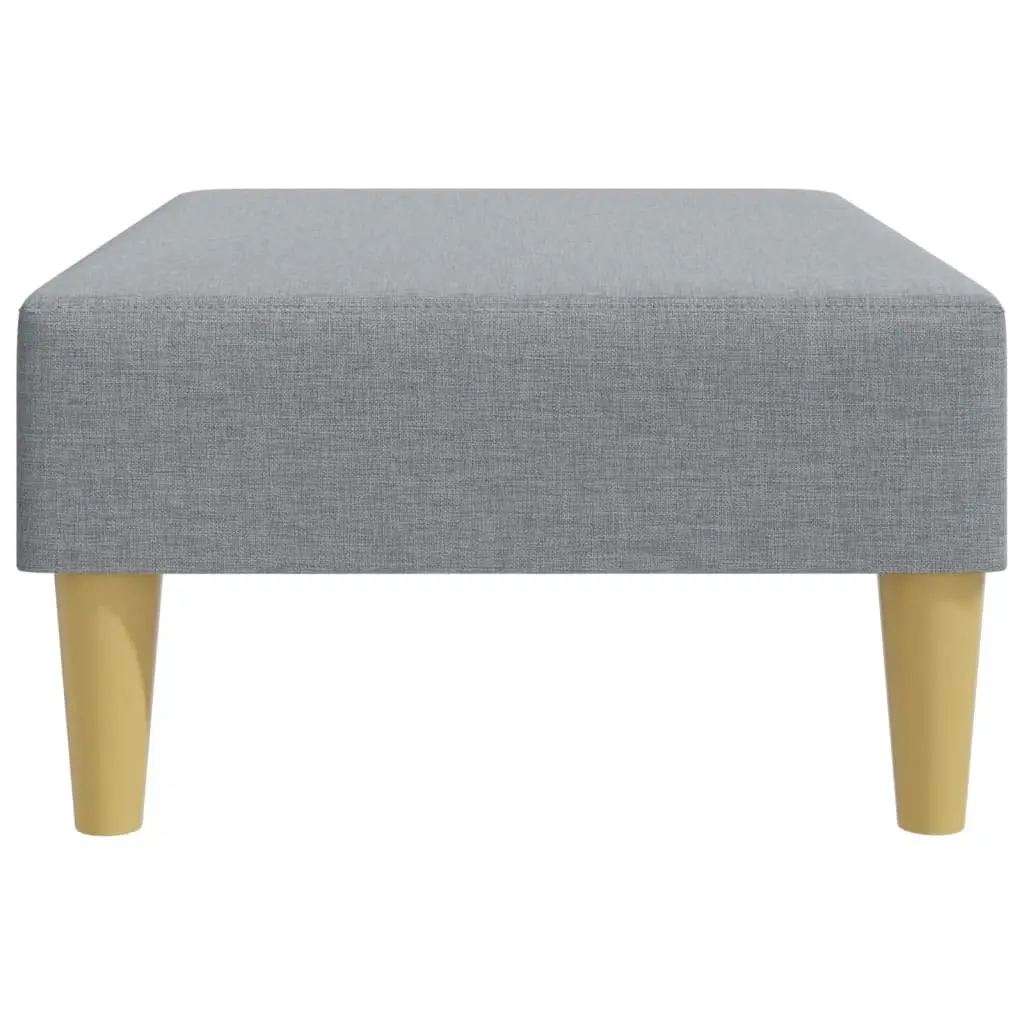 Footstool Light Grey Fabric Durable Plywood Frame Stable Living Room Furniture