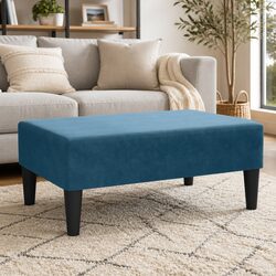 Blue Velvet Ottoman - Enhance Your Living Space