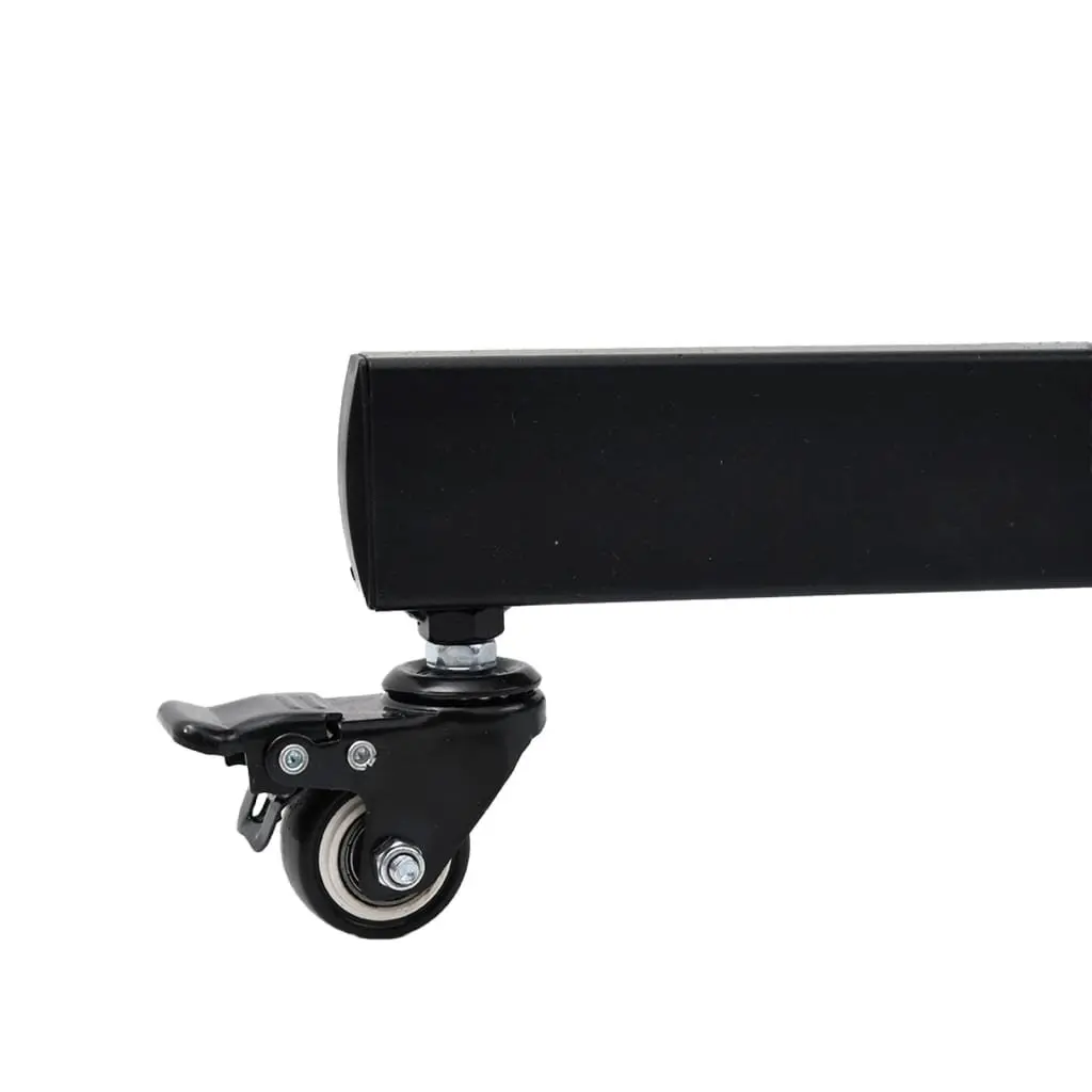 TV Stand on Wheels for 32-70 Inch Screens Height Adjustable Tilting Monitor Black Powder-Coated Steel Frame