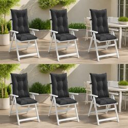 Enhance Your Space with Anthracite Highback Chair Cushions 6 pcs