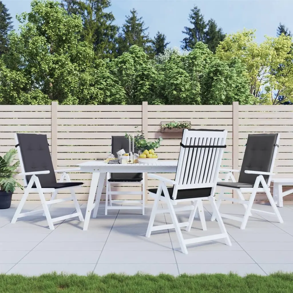 Highback Chair Cushions Set 4 Piece Anthracite Outdoor Garden Patio Seat Pad