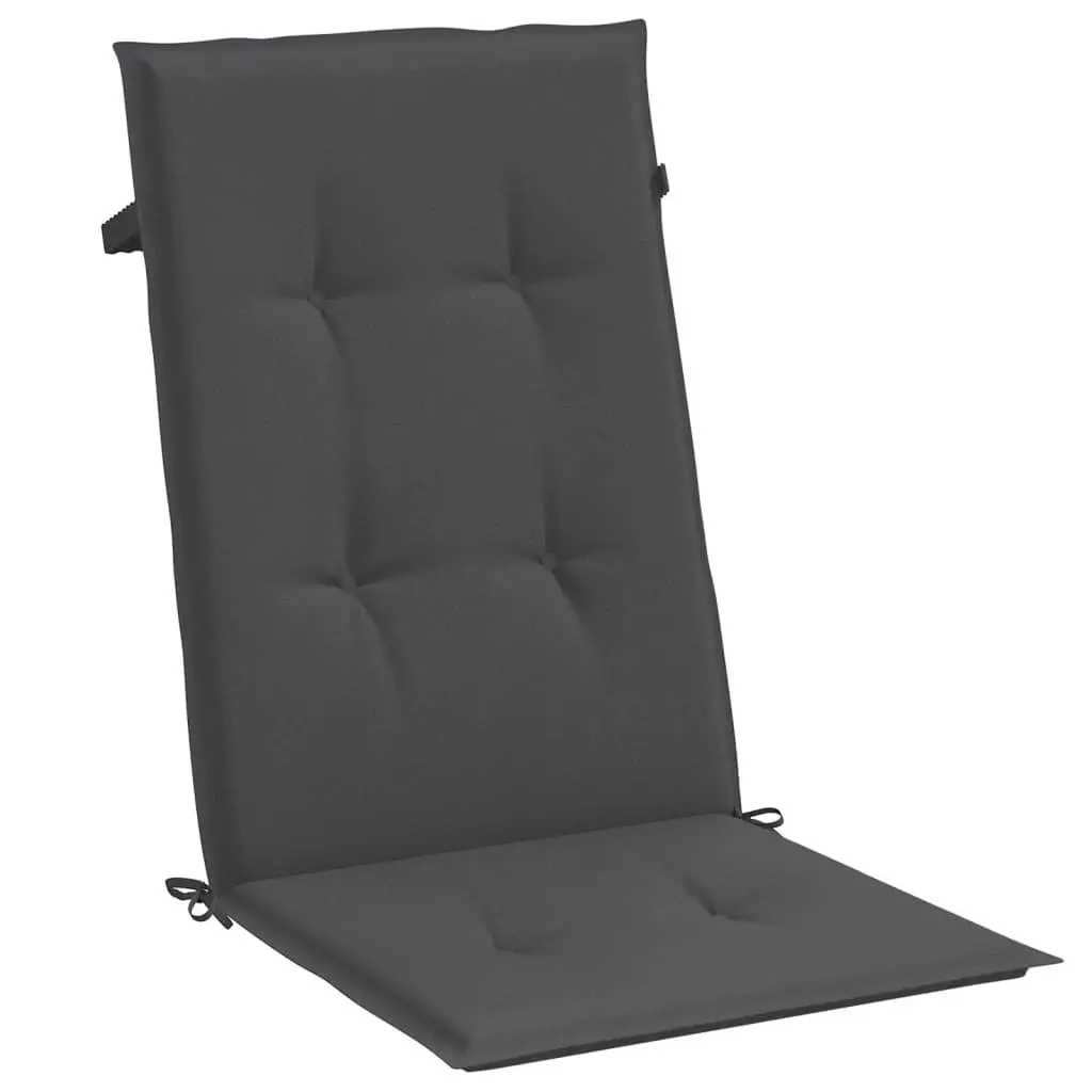 Highback Chair Cushions Set 4 Piece Anthracite Outdoor Garden Patio Seat Pad