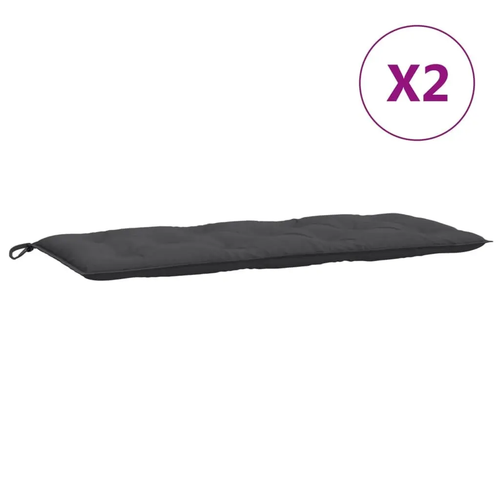 Garden Bench Cushions 120x50x7cm 2 Pieces Anthracite Outdoor Patio Seating Pad