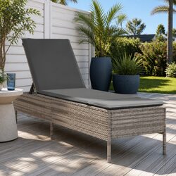 Elevate Your Outdoor Space with a Grey Sun Lounger and Cushion