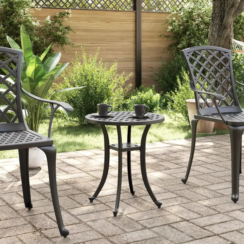 Garden Table Round 48cm Lightweight Black Outdoor Patio Furniture