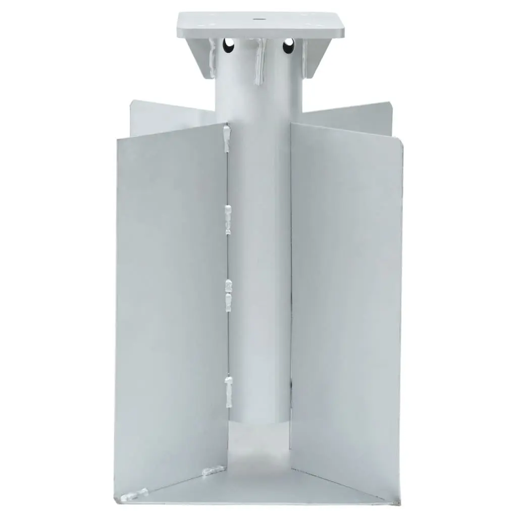 In-Ground Parasol Base Silver 27.5x27.5x45cm Metal Embedded Installation for Outdoor Umbrella Stability