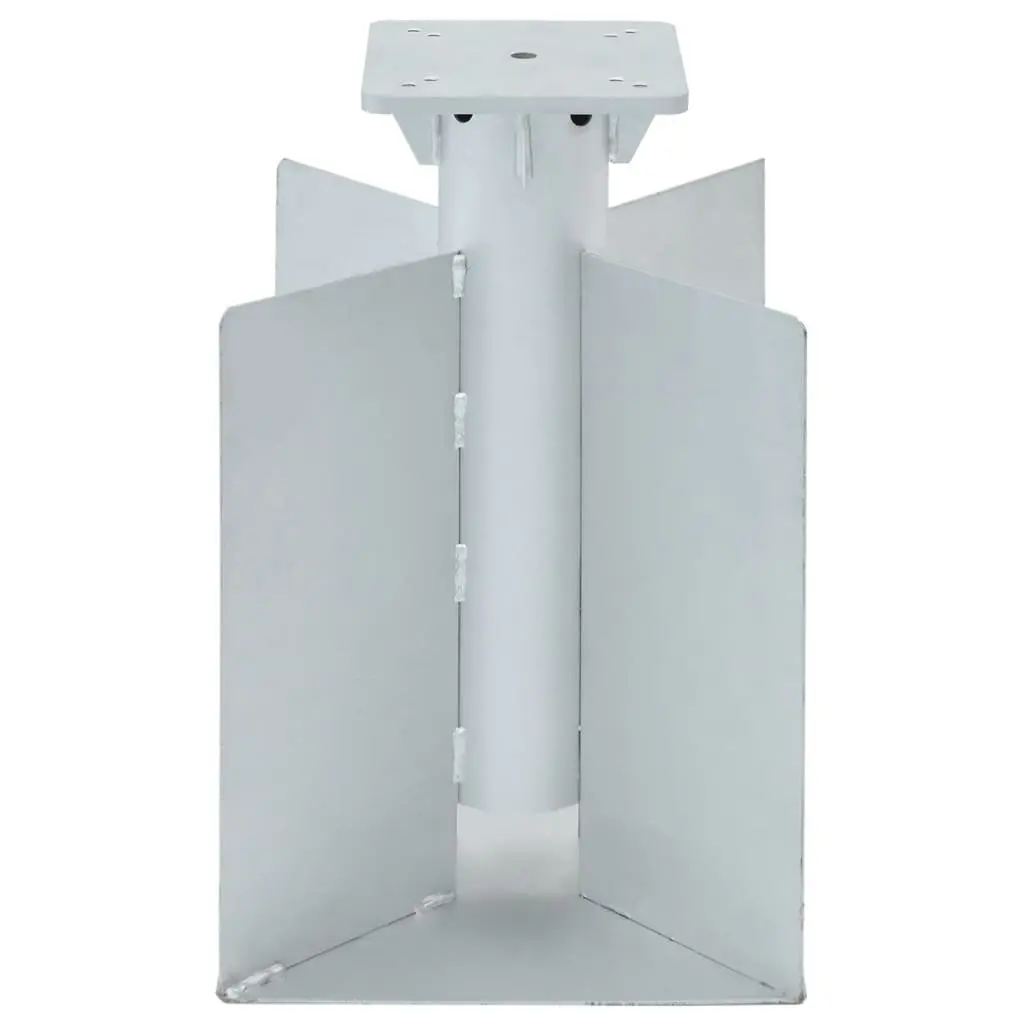 In-Ground Parasol Base Silver 27.5x27.5x45cm Metal Embedded Installation for Outdoor Umbrella Stability