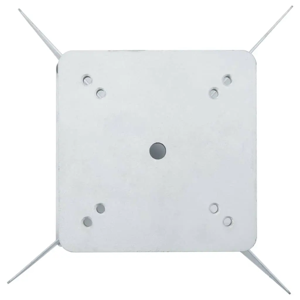 In-Ground Parasol Base Silver 27.5x27.5x45cm Metal Embedded Installation for Outdoor Umbrella Stability