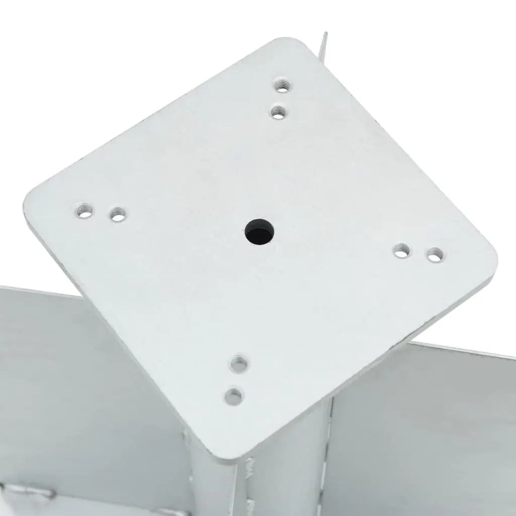 In-Ground Parasol Base Silver 27.5x27.5x45cm Metal Embedded Installation for Outdoor Umbrella Stability