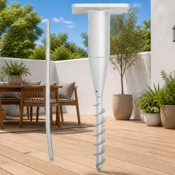 Space-Saving Parasol Base for a Sleek Outdoor Setup