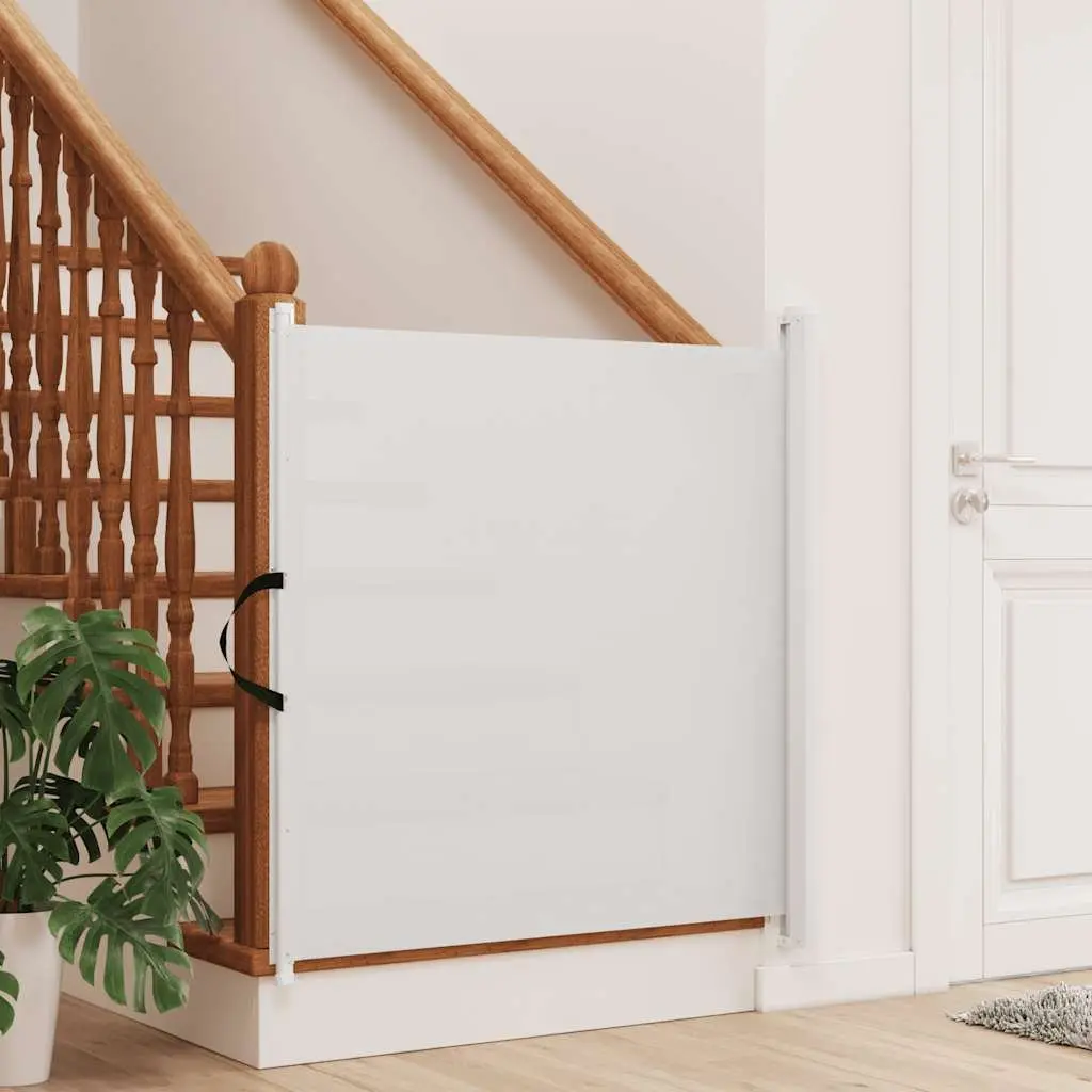 Retractable Pet Gate 102.5x125 cm Portable Indoor Fence White