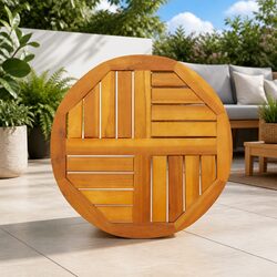 Round Solid Wood Table Top Ø50x2 cm Acacia Wooden Replacement Furniture Surface