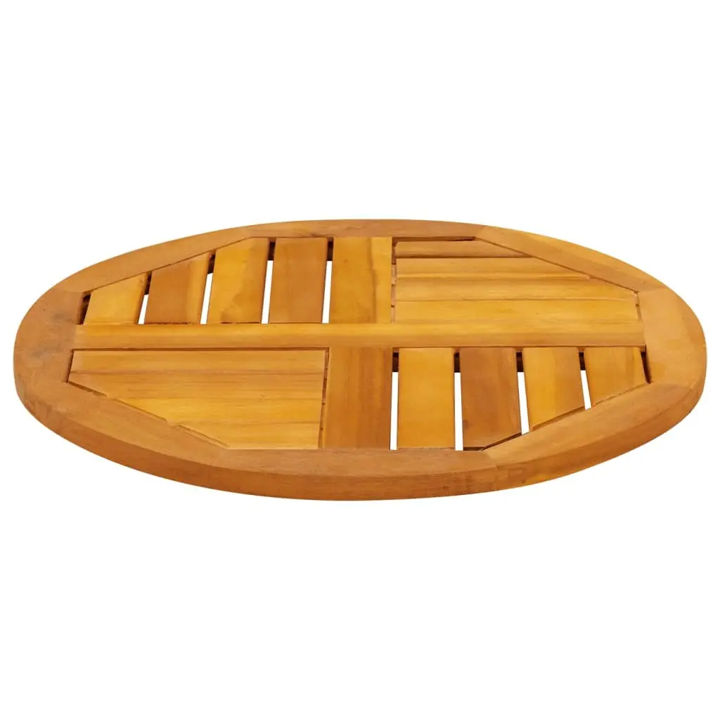 Round Solid Wood Table Top Ø50x2 cm Acacia Wooden Replacement Furniture Surface