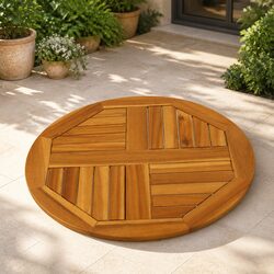 Rustic Round Acacia Tabletop Ø60x2 cm for Your Home