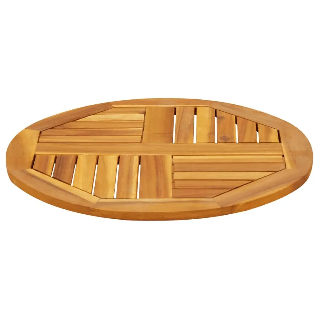 Round Solid Wood Table Top Ø60x2 cm Acacia Replacement Tabletop Garden Dining