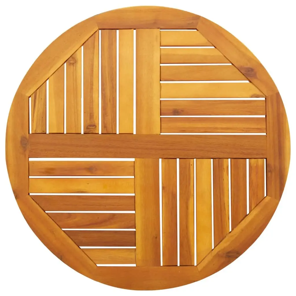 Round Solid Wood Table Top Ø70 cm Acacia Rustic Finish Durable Garden Dining Furniture