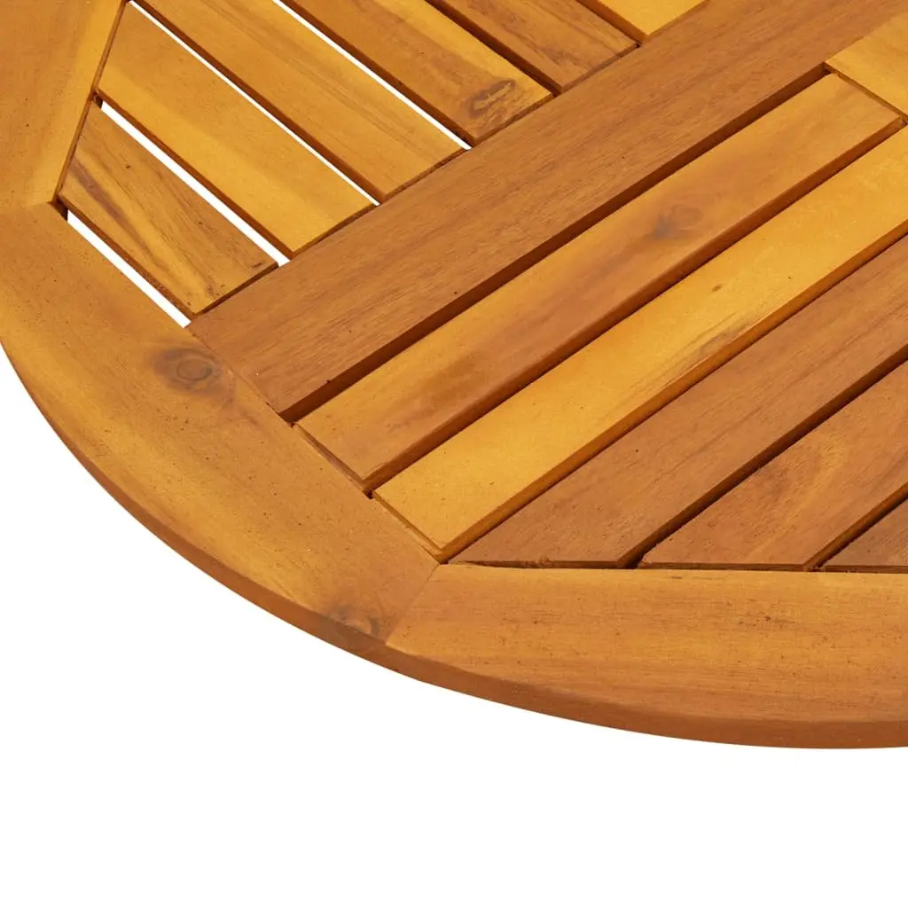 Round Solid Wood Table Top Ø70 cm Acacia Rustic Finish Durable Garden Dining Furniture