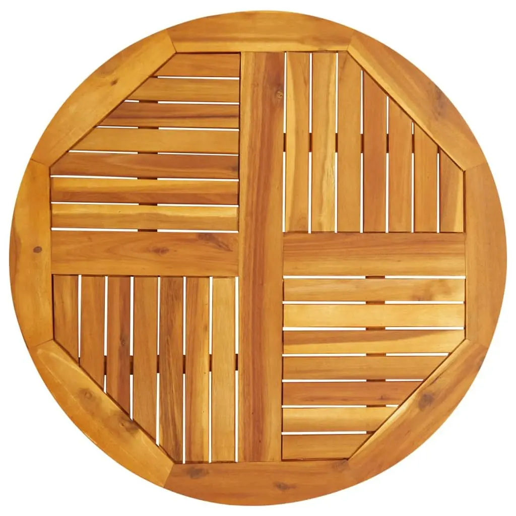 Solid Wood Table Top Ø80 cm Acacia Durable Replacement for Indoor Outdoor Use