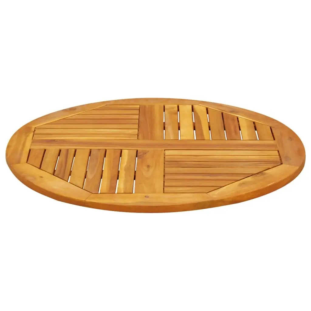 Solid Wood Table Top Ø80 cm Acacia Durable Replacement for Indoor Outdoor Use