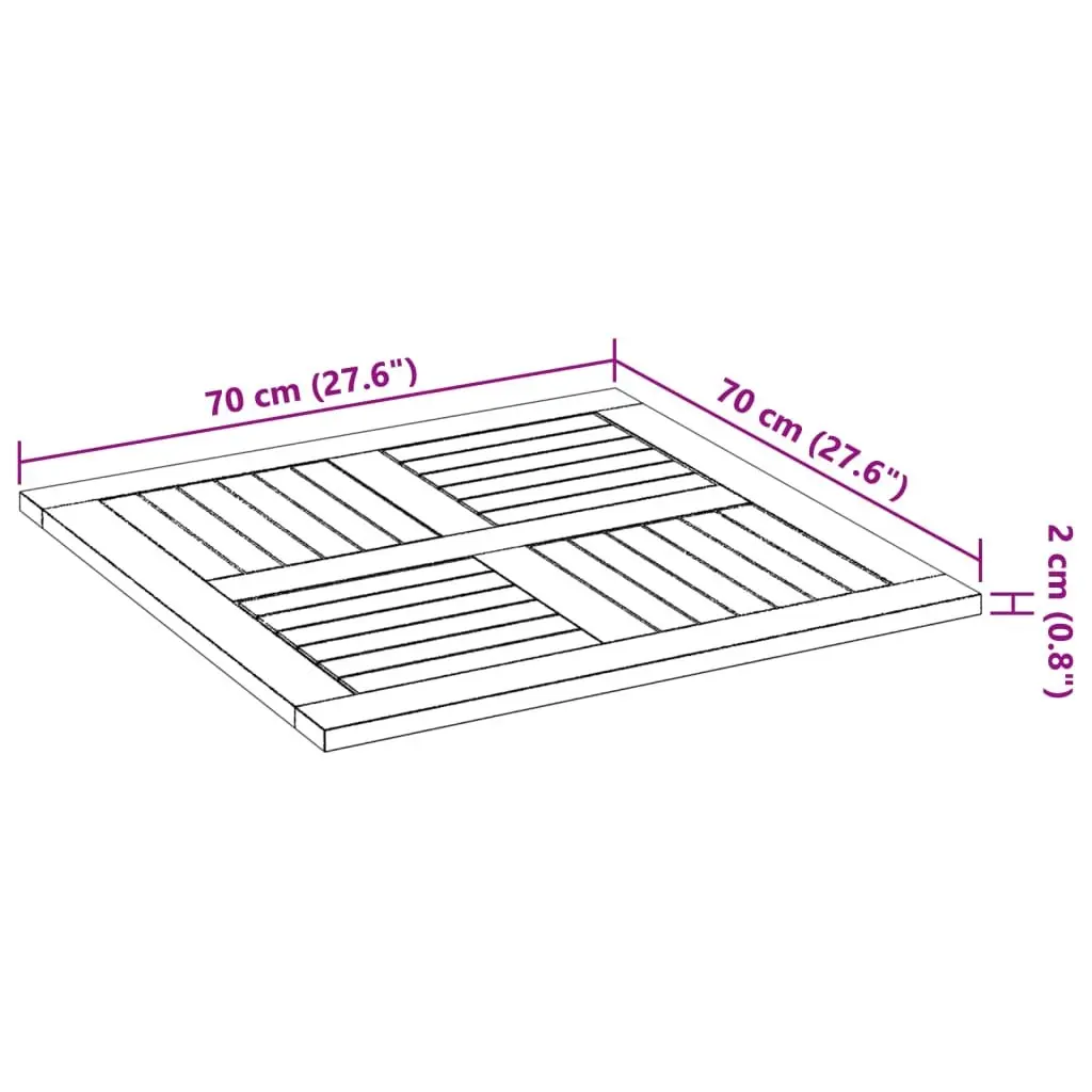 70x70x2cm Solid Wood Table Top