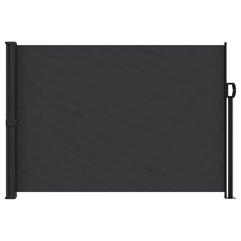 Retractable Side Awning 140x300 cm Black Water and UV Resistant Outdoor Privacy Screen