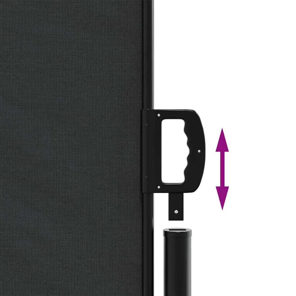 Retractable Side Awning 140x300 cm Black Water and UV Resistant Outdoor Privacy Screen