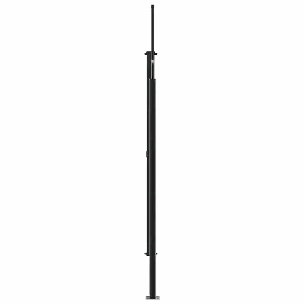 Retractable Side Awning 220x300 cm Black Water and UV Resistant Garden Privacy Screen for Patio Balcony