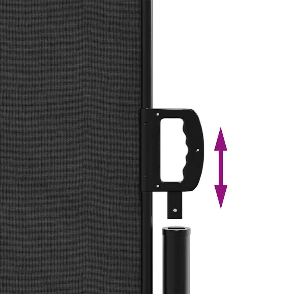 Retractable Side Awning 220x300 cm Black Water and UV Resistant Garden Privacy Screen for Patio Balcony
