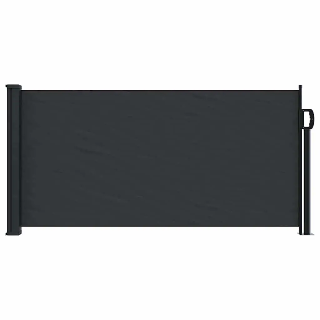 Retractable Side Awning 100x500cm Black Outdoor Privacy Screen Shade