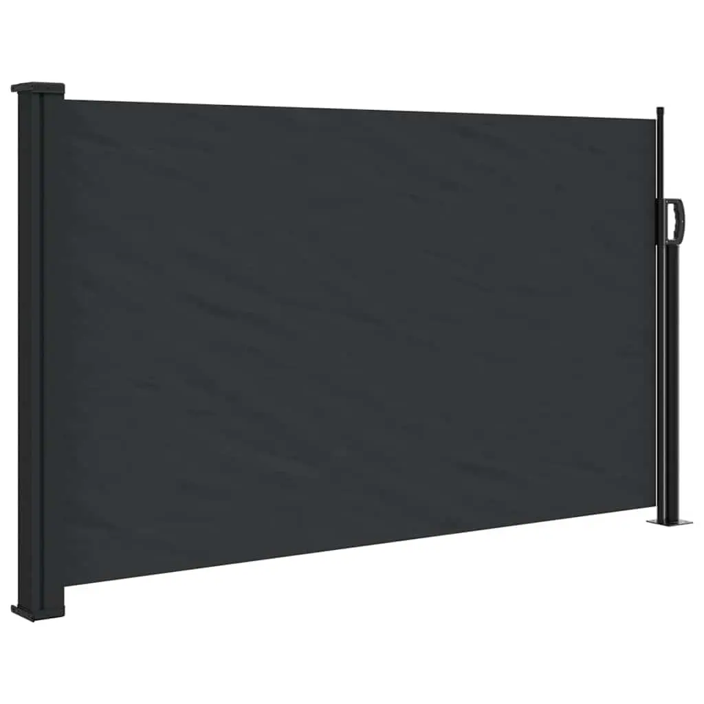 Retractable Side Awning 120x500cm Black Water and UV Resistant Garden Screen