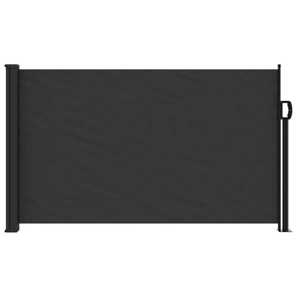 Retractable Side Awning 120x500cm Black Water and UV Resistant Garden Screen