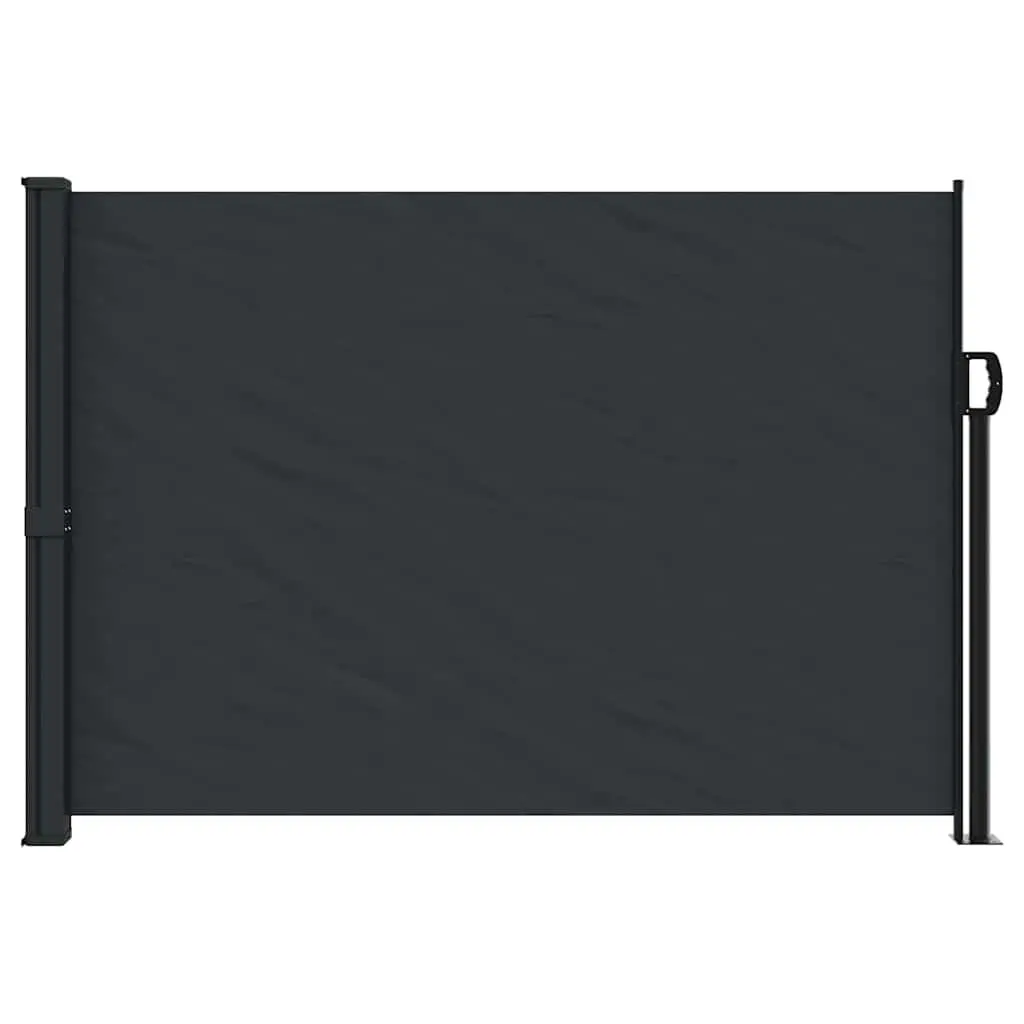 Retractable Side Awning 140x500cm Black Water and UV Resistant Fabric Outdoor Privacy Screen