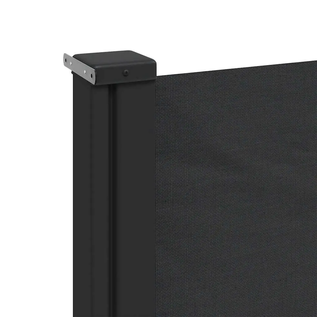 Retractable Side Awning 140x500cm Black Water and UV Resistant Fabric Outdoor Privacy Screen