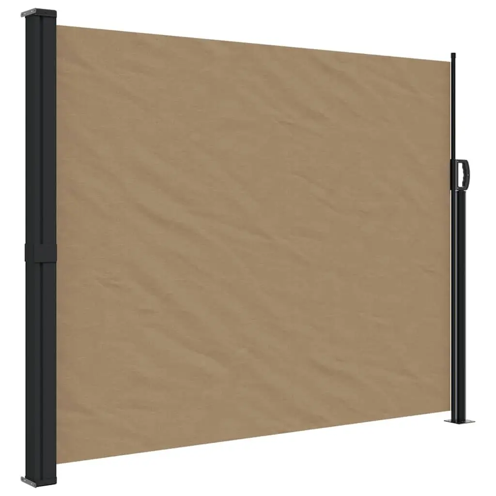 Retractable Side Awning 160x500cm Taupe Privacy Screen for Balcony Terrace Patio
