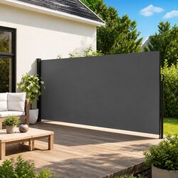 Retractable Side Awning Anthracite 180x500cm Garden Privacy Screen Patio Shade