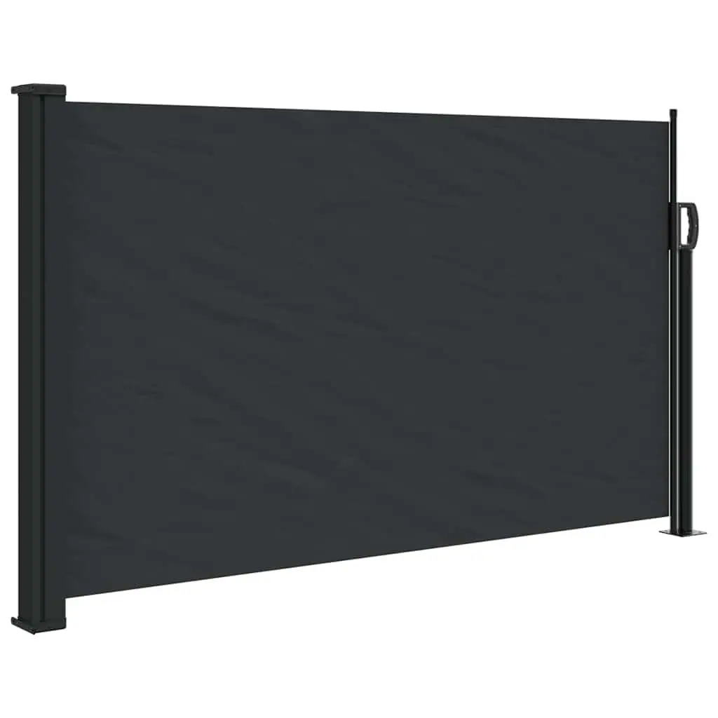 Retractable Side Awning Black 120x600cm Water and UV Resistant Garden Privacy Screen