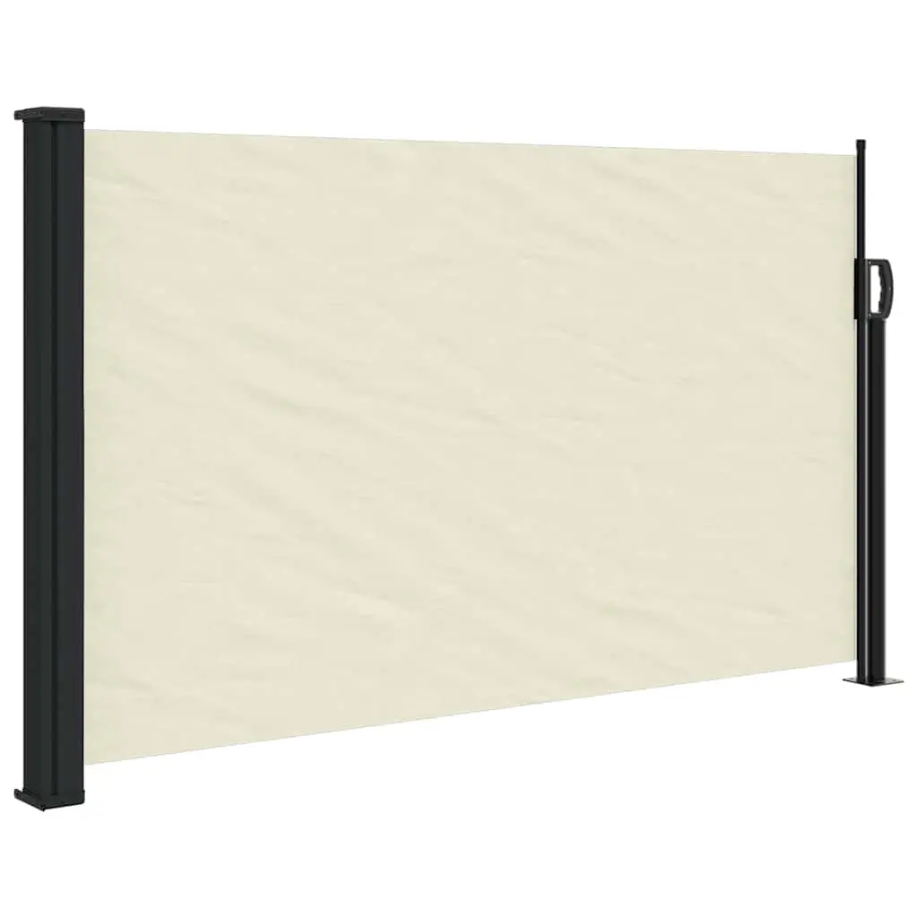 Retractable Side Awning 120x600 cm Cream Patio Balcony Terrace Garden Privacy
