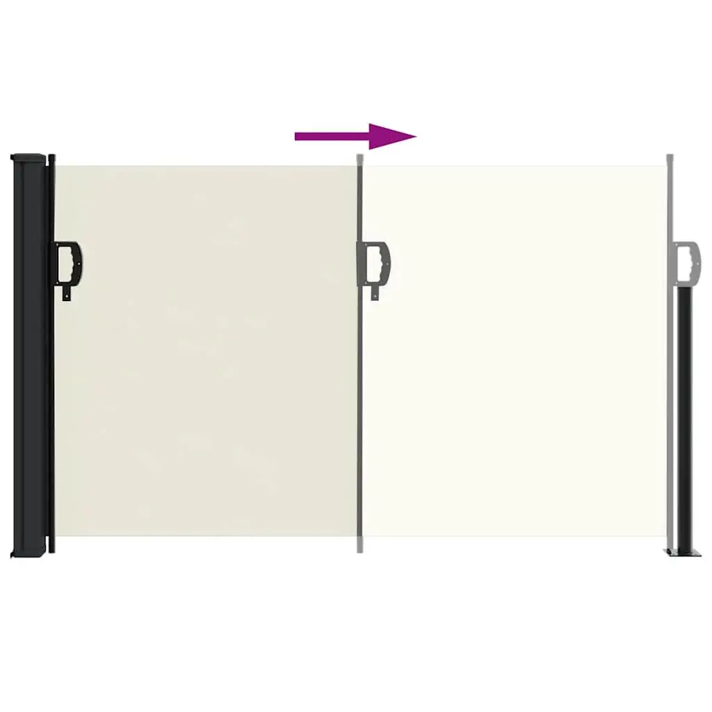 Retractable Side Awning 120x600 cm Cream Patio Balcony Terrace Garden Privacy