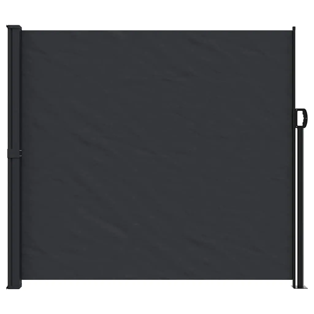 Retractable Side Awning 180x600cm Black Outdoor Garden Privacy Screen