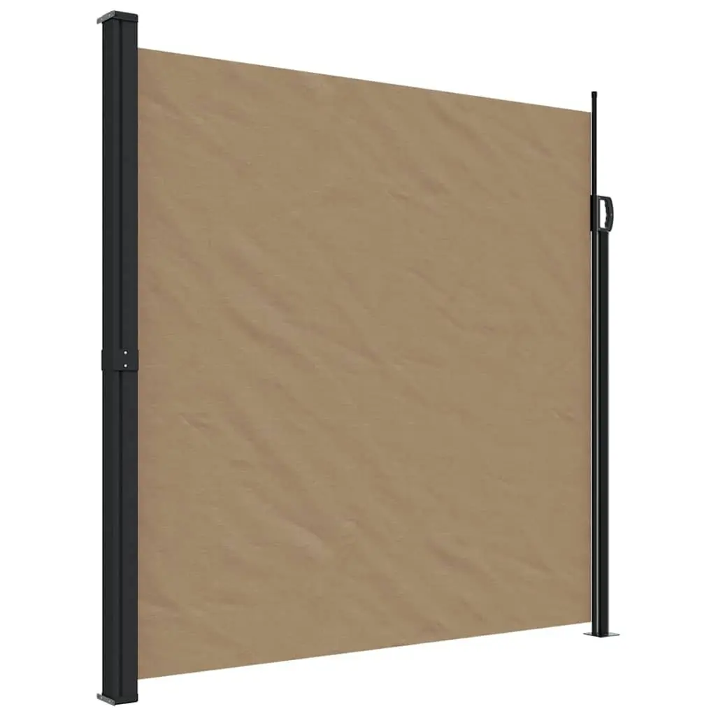Retractable Side Awning 200 x 600 cm Water and UV Resistant Privacy Screen Taupe