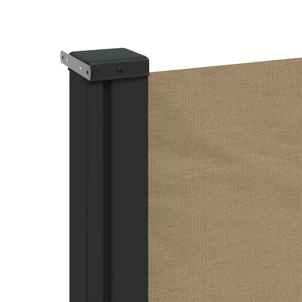 Retractable Side Awning 200 x 600 cm Water and UV Resistant Privacy Screen Taupe