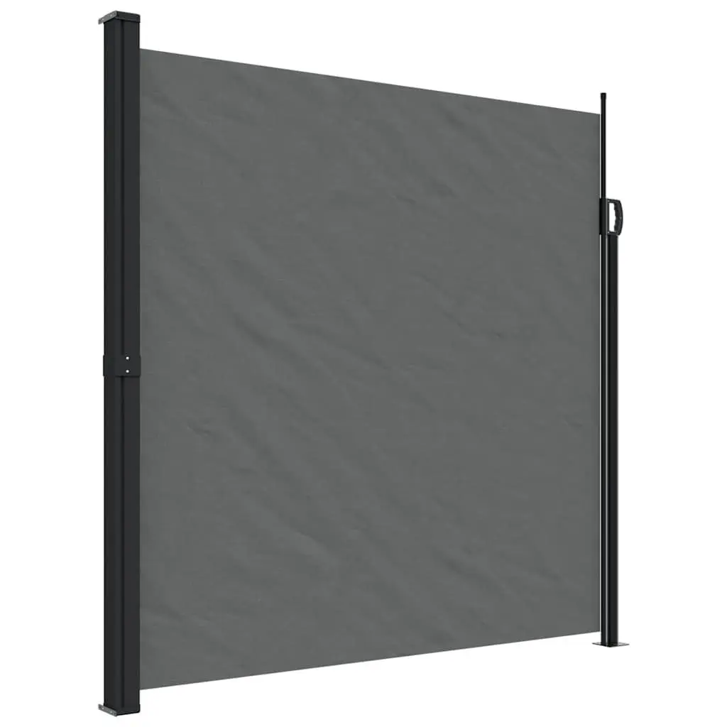 Retractable Side Awning 200x600cm Anthracite Water and UV Resistant Outdoor Privacy Screen
