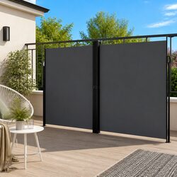 Retractable Side Awning Anthracite 220x1000cm Garden Privacy Screen Outdoor
